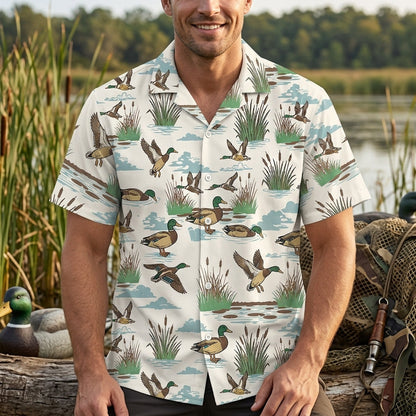Mallard Duck Hunting Vintage Hawaiian Shirt