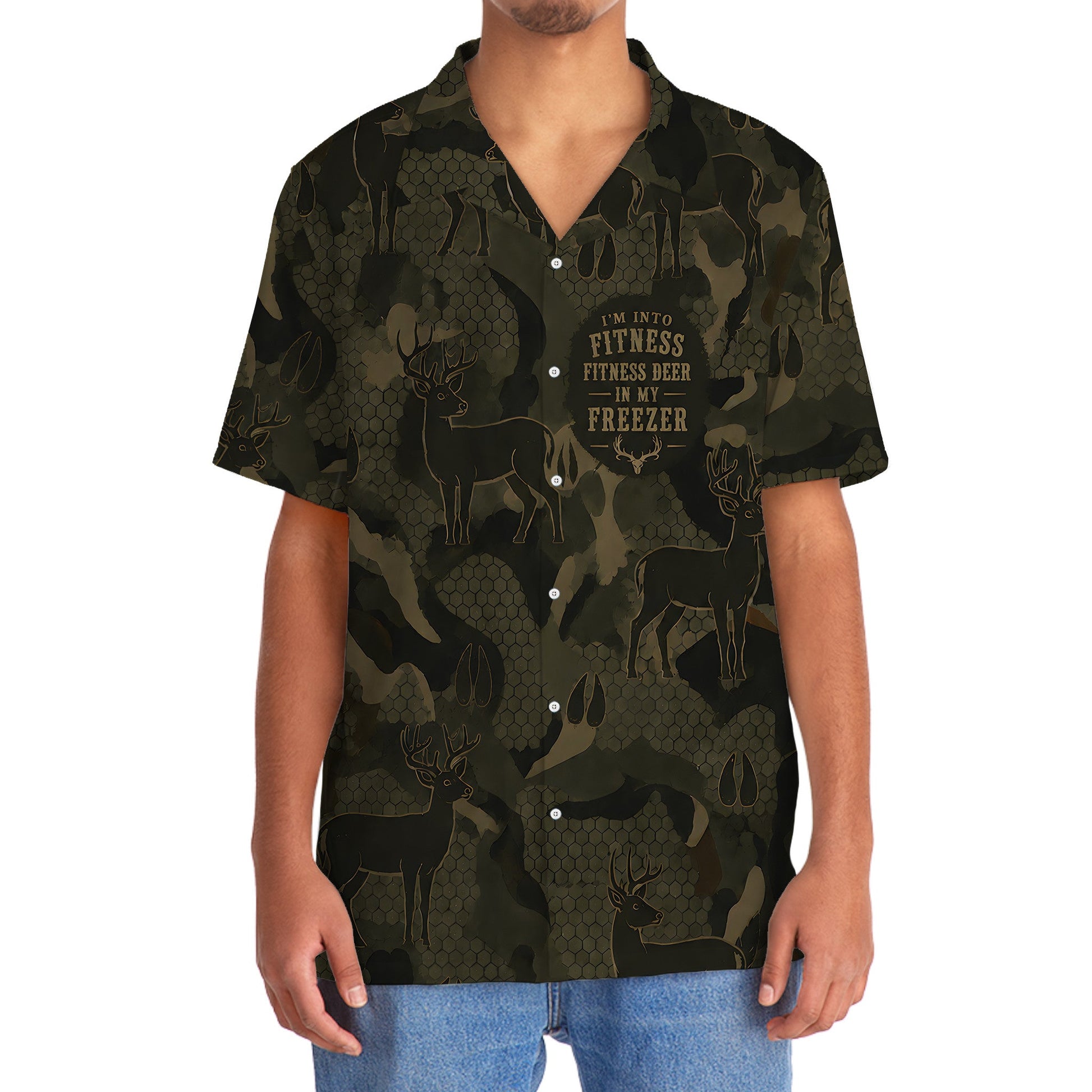 I'm Into Fitness Fitness Deer in My Freezer Hunting Hawaiian Shirt