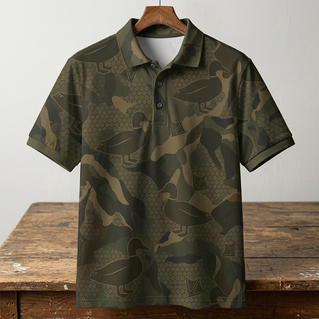 Mallard Duck Hunting Men Polo Shirt