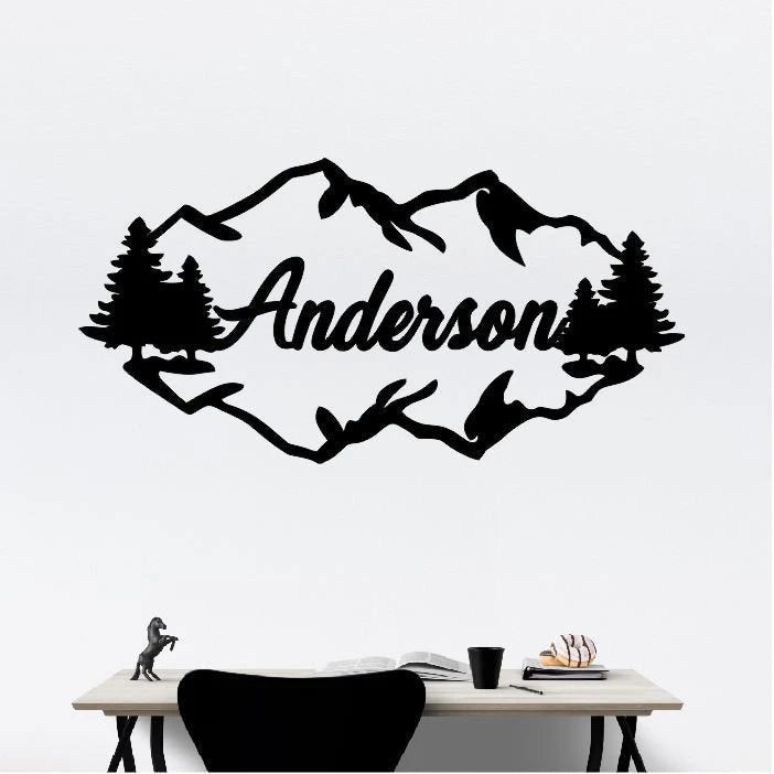 Personalized Family Name Metal Sign, Housewarming Gift, Door Hanger, Wedding Gift, Metal Monogram Sign, Laser Cut Metal Signs Custom Gift Ideas