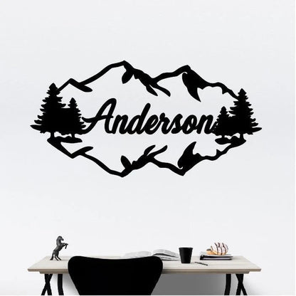 Personalized Family Name Metal Sign, Housewarming Gift, Door Hanger, Wedding Gift, Metal Monogram Sign, Laser Cut Metal Signs Custom Gift Ideas