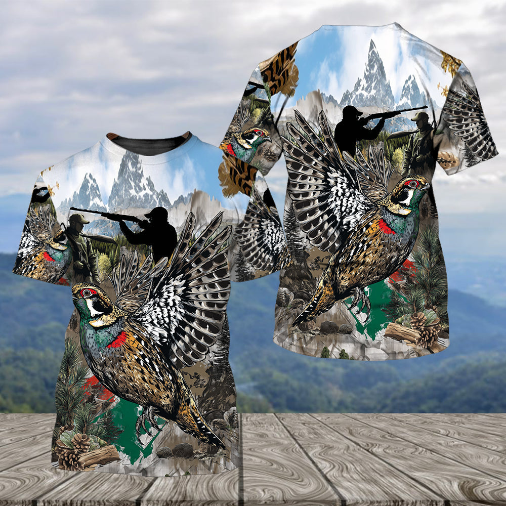 Quail And Hunter In The Wild All Over Print