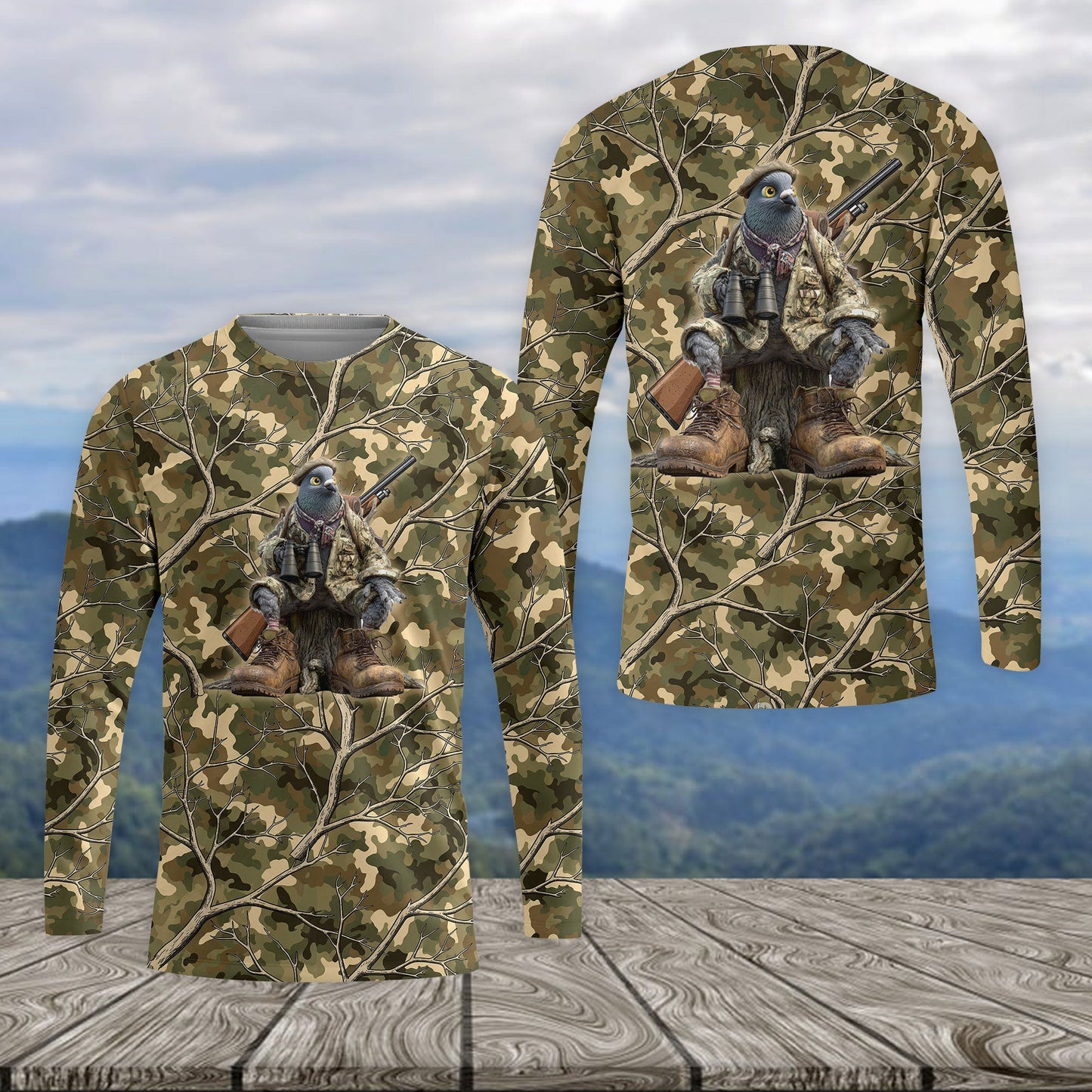 Funny Dove Hunting Camouflage All Over Print Shirt
