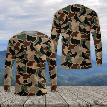 Dove Bird Camouflage Pattern All Over Print Shirt