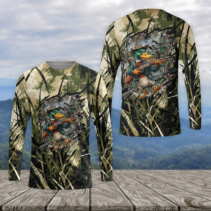 America Mallard Duck Hunting Camo All Over Print Shirt
