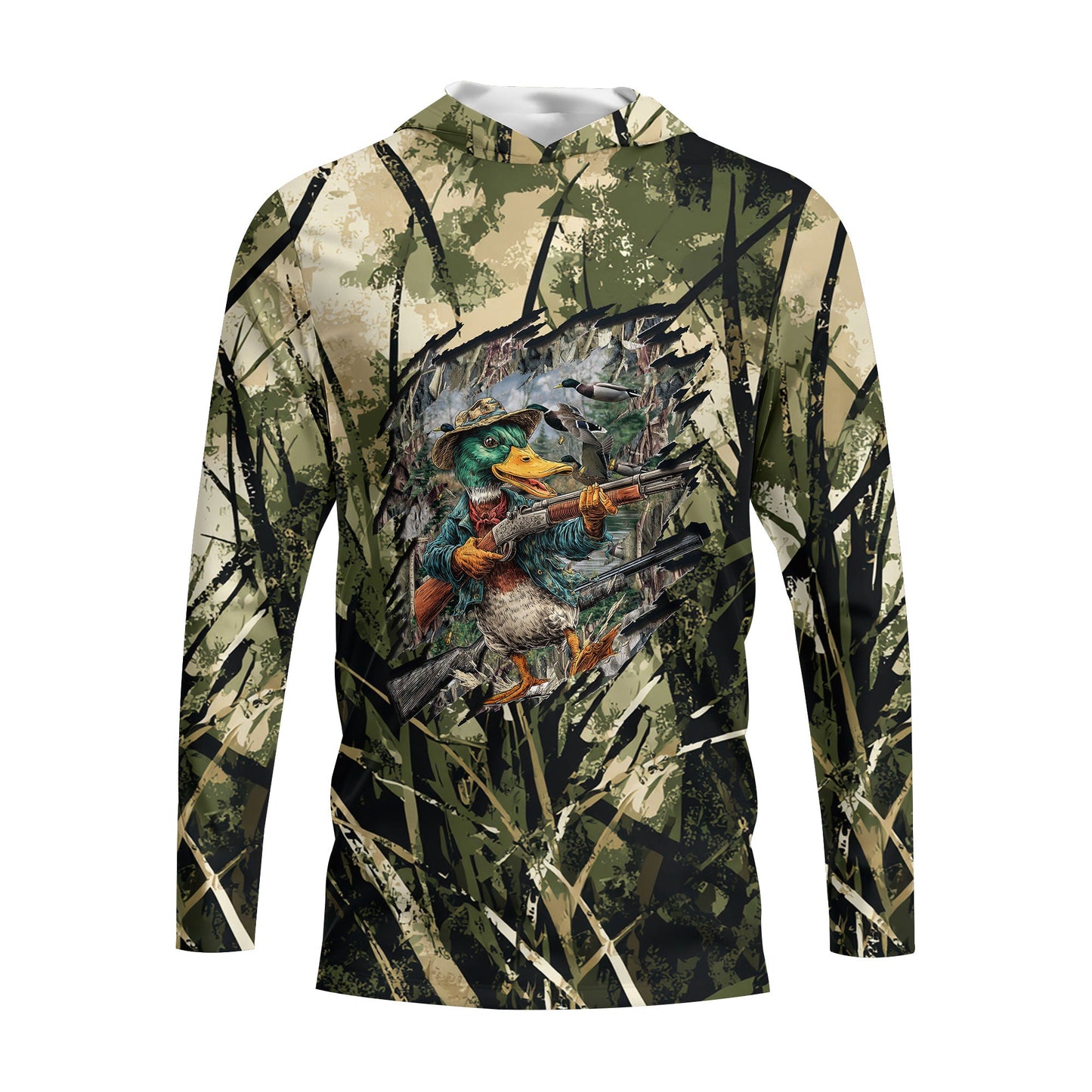 America Mallard Duck Hunting Camo All Over Print Shirt