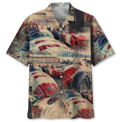 1950 S European Racing Car Hawaiian Shirt - S - hawaiian shirt