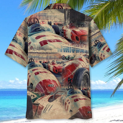 1950 S European Racing Car Hawaiian Shirt - L - hawaiian shirt