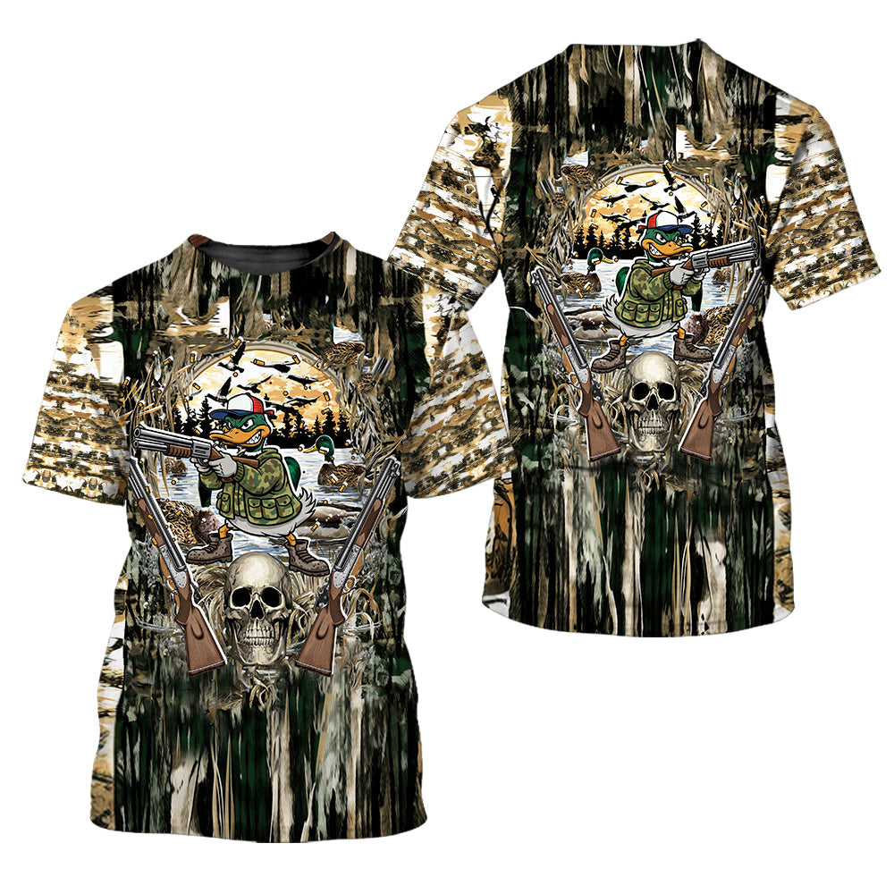 Awesome Mallard Duck Hunting Camo All Over Print Shirt