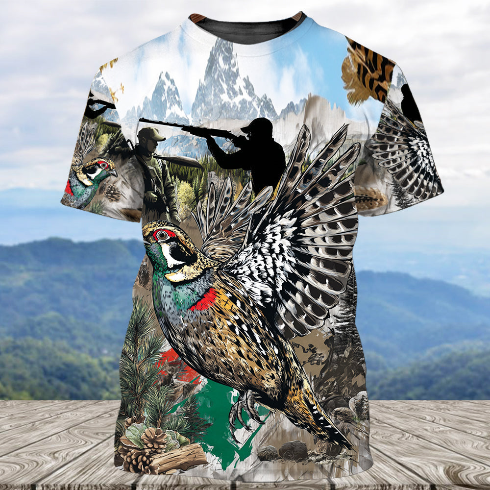 Quail And Hunter In The Wild All Over Print