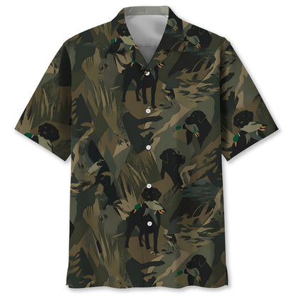 Mallard Duck Retriever Camouflage Hawaiian Shirt