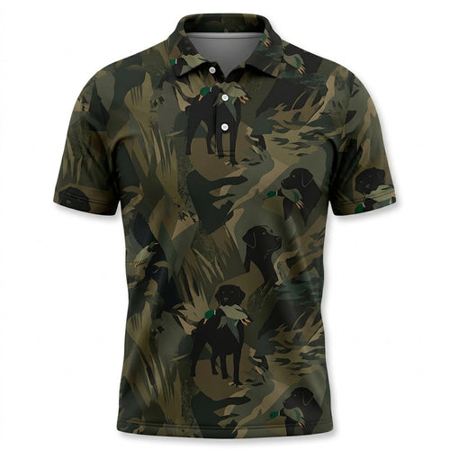 Mallard Duck Retriever Camouflage Polo Men Shirt
