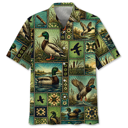 Duck Hunting Vintage Pattern Hawaiian Shirt
