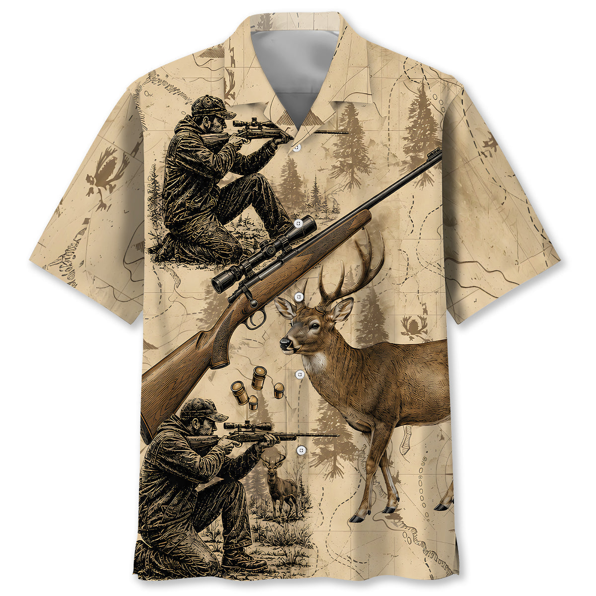Vintage Deer Hunting Hawaiian Shirt
