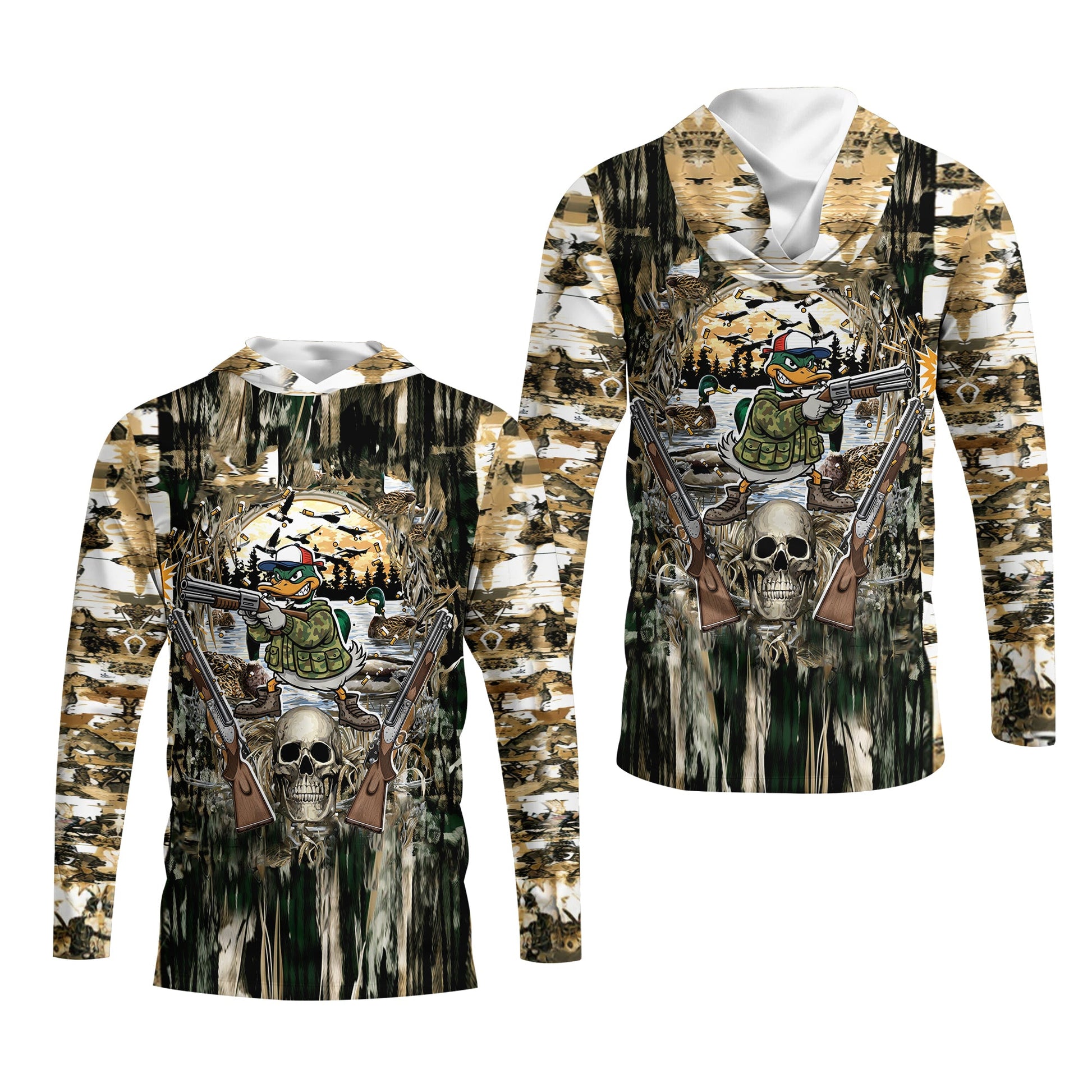 Awesome Mallard Duck Hunting Camo All Over Print Shirt