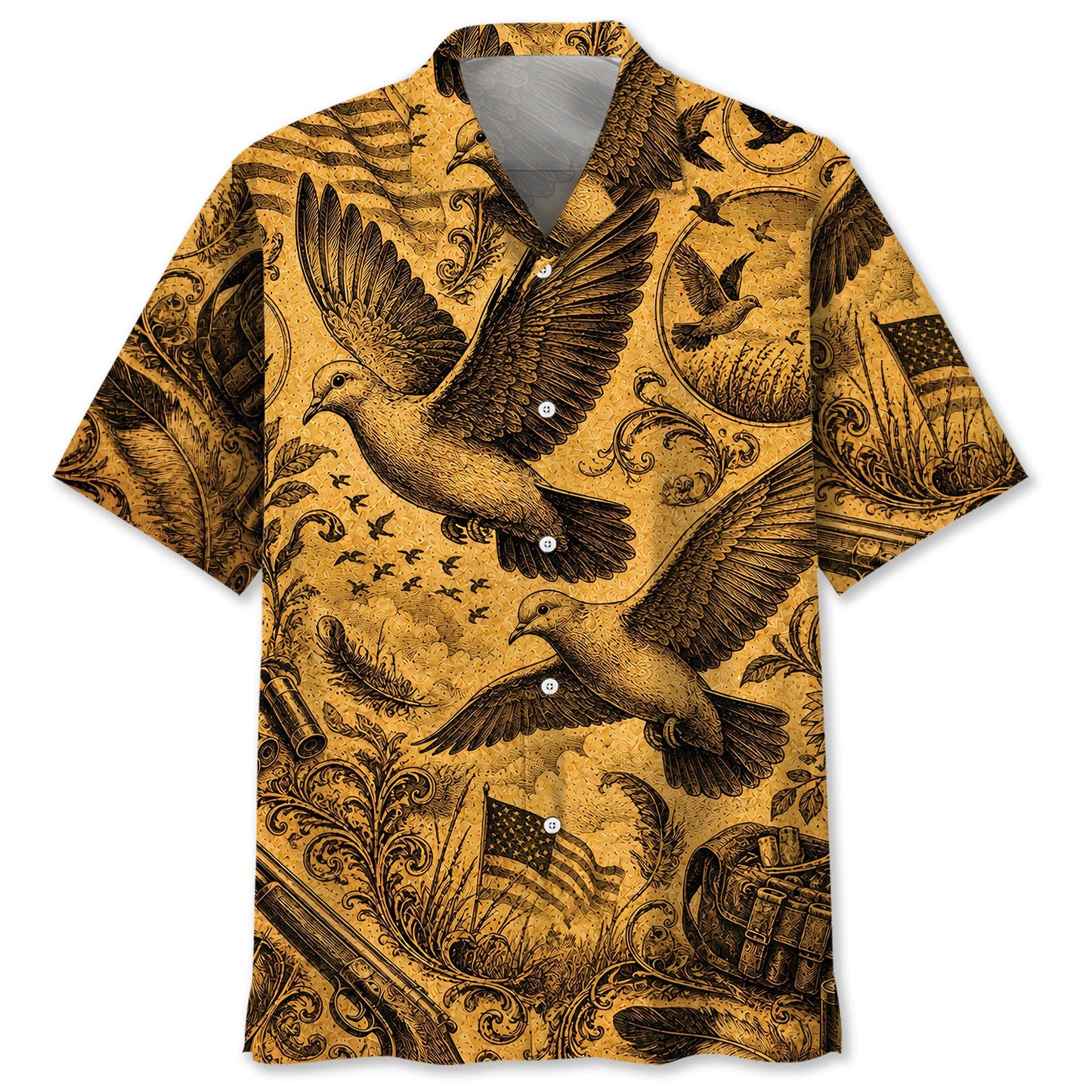 Dove Hunting Legend Vintage Art Hawaiian Shirt