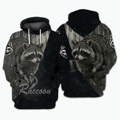 Grey Woods Raccoon - Elite Hunting All Over Print Shirt