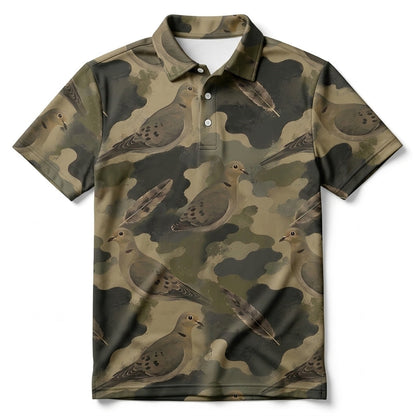 Dove Camouflage Graphic Pattern Men Polo Shirt