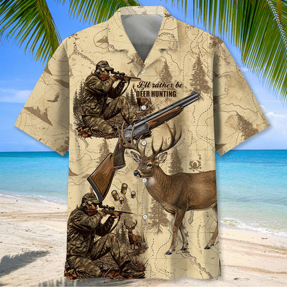 Vintage Wild Deer Hunting Hawaiian Shirt