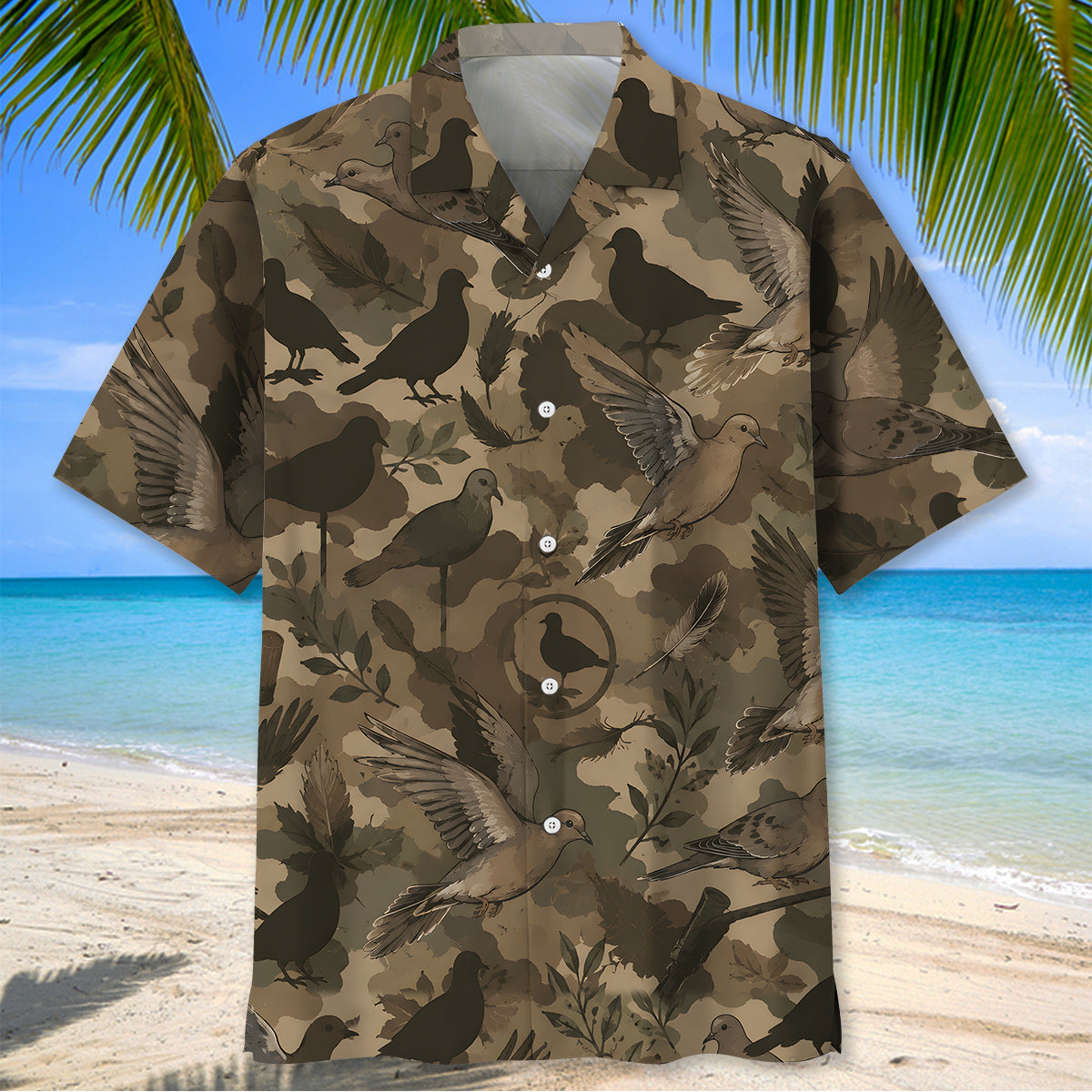 Tactical Mourning Dove Hunting Pattern Hawaiian Shirt