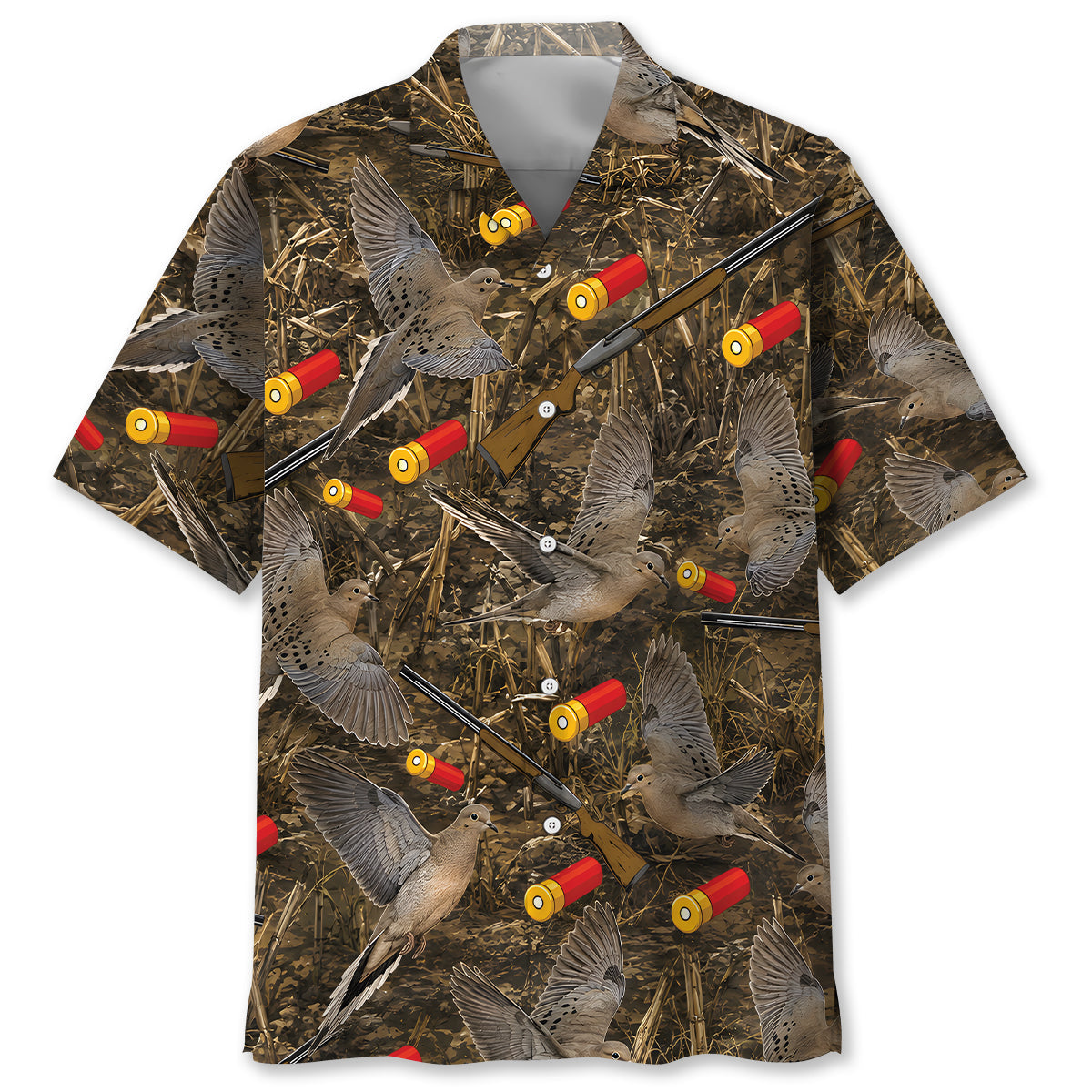 Vintage Camouflage Dove Hunting Hawaiian Shirt