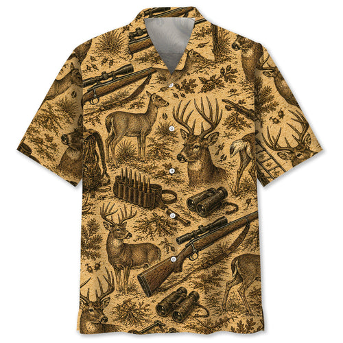 Vintage Deer Hunting Hawaiian Shirt