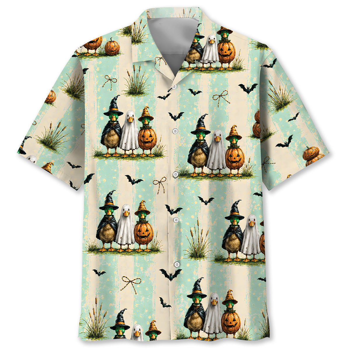 Duck Ghost Pumpkin Halloween Hawaiian Shirt