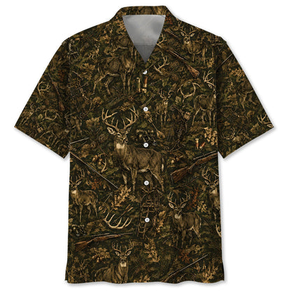 Vintage Deer Hunting Hawaiian Shirt