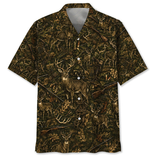 Vintage Deer Hunting Hawaiian Shirt