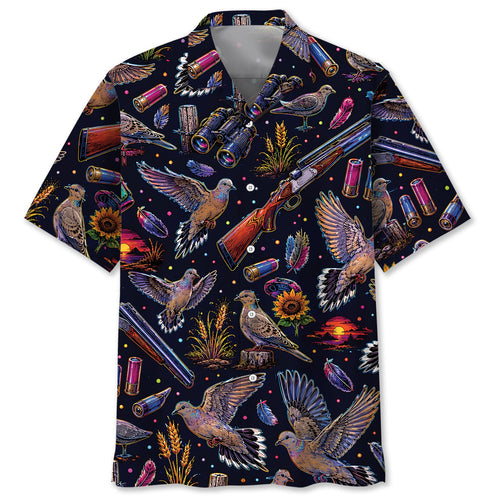 Dove Hunting Graphic Pattern Hawaiian Shirt
