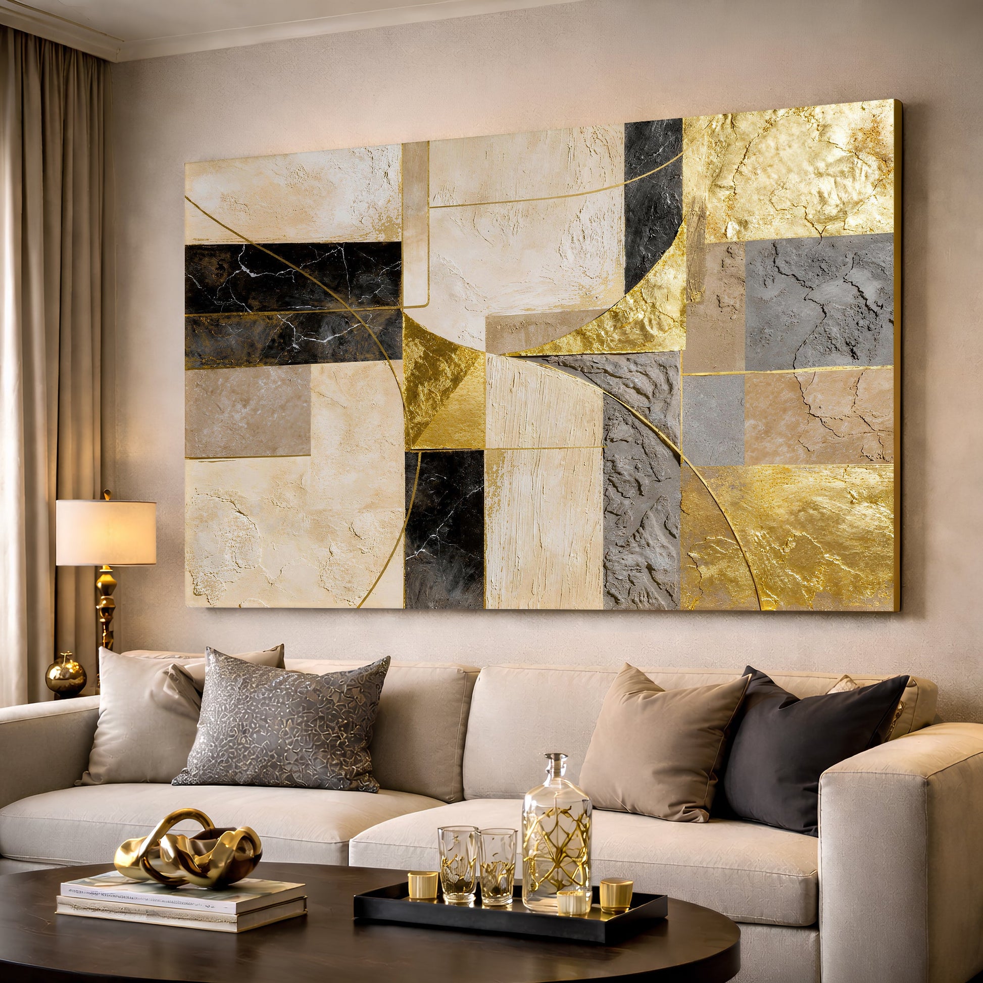 Golden Arc Symphony Wall Art