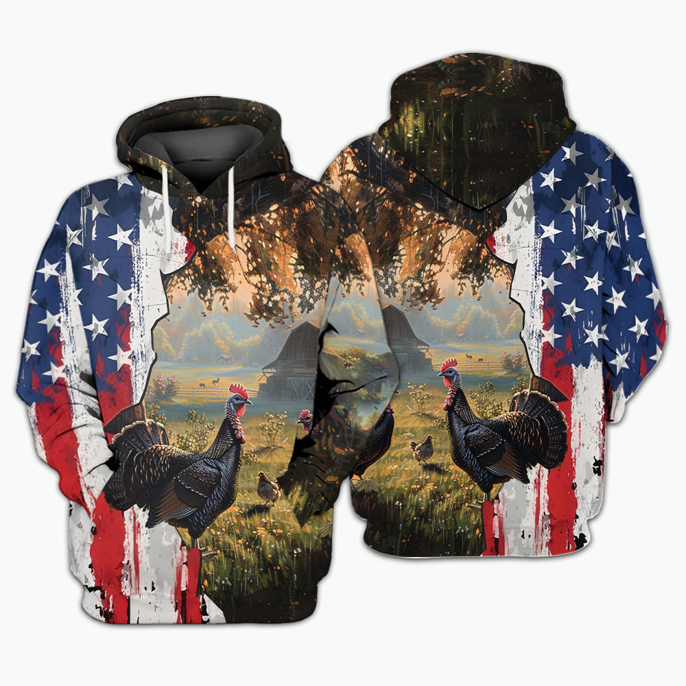 Realistic Patriotic Turkey  Peaceful All Over Print Shirt