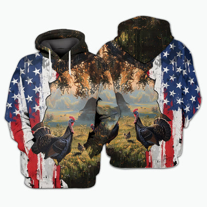 Realistic Patriotic Turkey  Peaceful All Over Print Shirt
