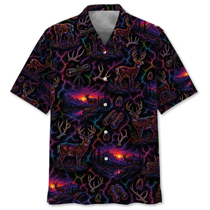 Midnight Deer Neon Hawaiian Shirt