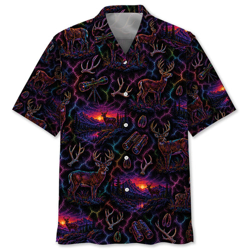 Midnight Deer Neon Hawaiian Shirt