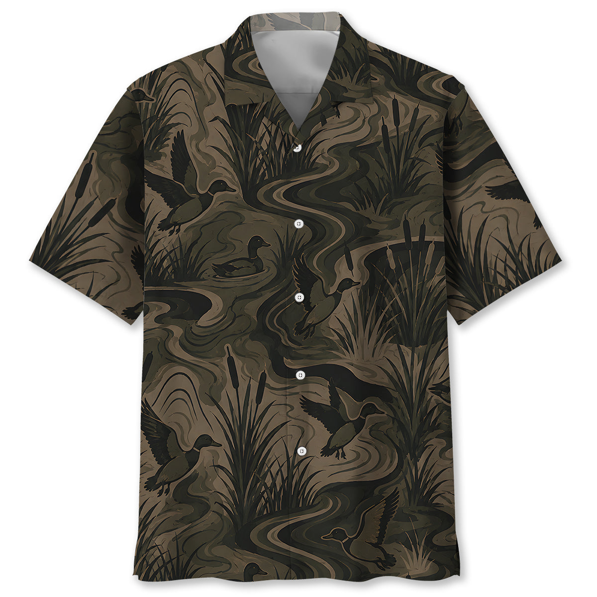 Camouflage Duck Hunting Hawaiian Shirt