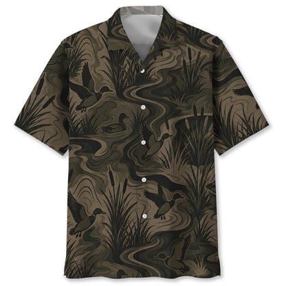 Camouflage Duck Hunting Hawaiian Shirt