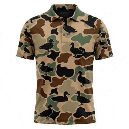 Duck Hunting Camouflage Pattern Men Polo Shirt