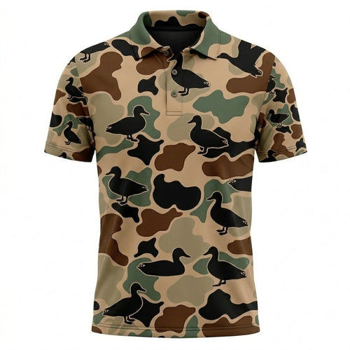 Duck Hunting Camouflage Pattern Men Polo Shirt