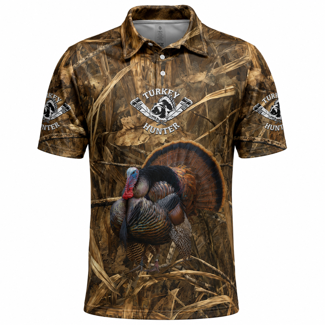 Wild Turkey Hunting Camouflage Polo For Men Shirt