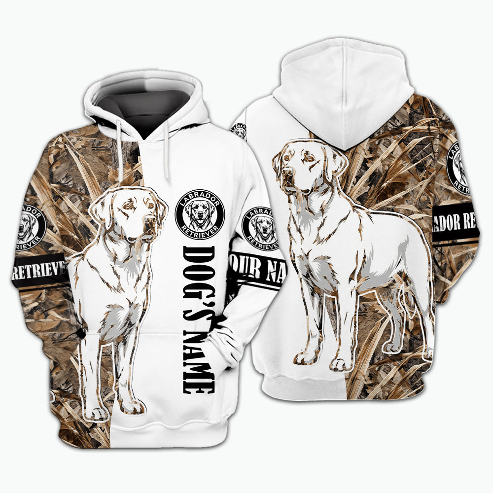 Custom Labrador Retriever Dog Camo Dry Grass All Over Print Shirt