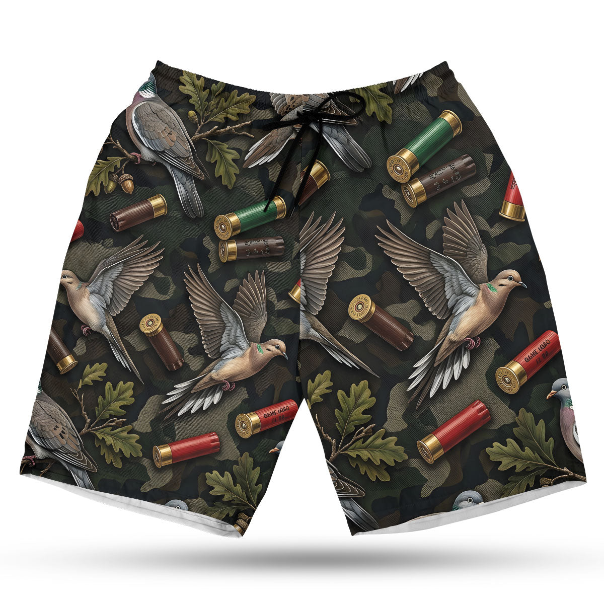 Vintage Wild Dove Hunting Camouflage Black Hawaiian Shirt
