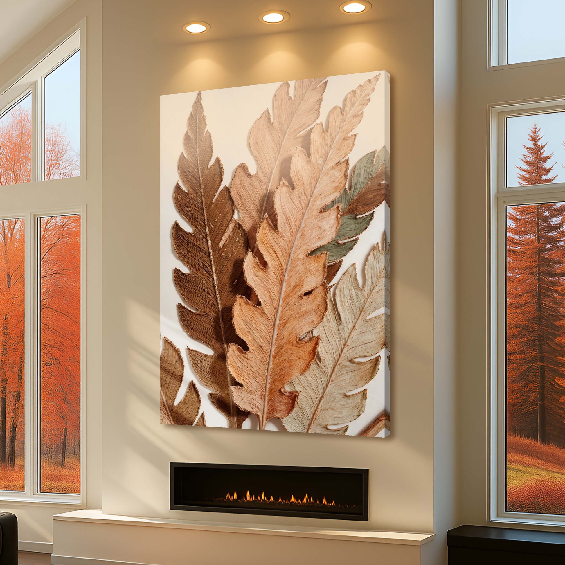 Abstract Autum Leaves Wall Art