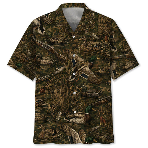 Vintage Duck Hunter Camo Hawaiian Shirt