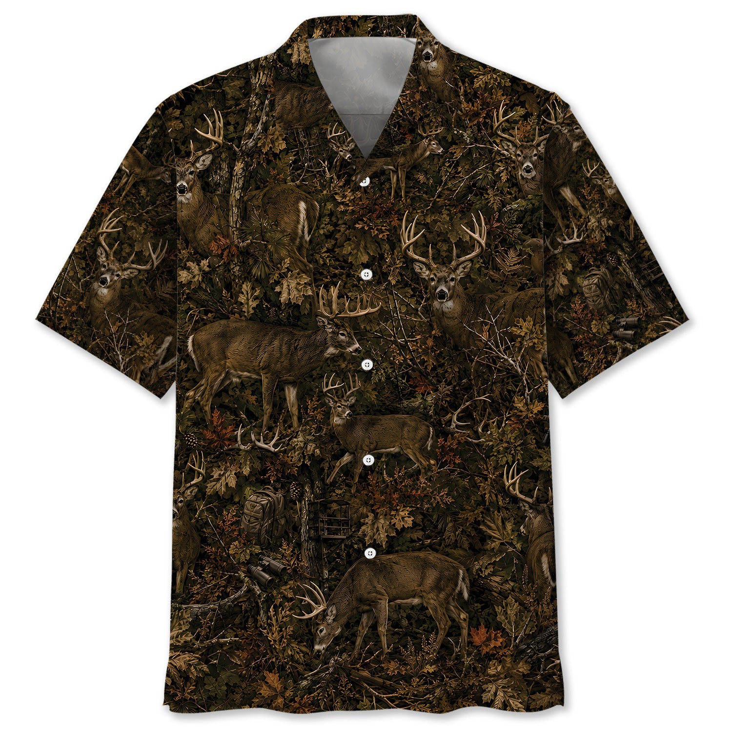 Deer Hunting Forest Camouflage Hawaiian Shirt