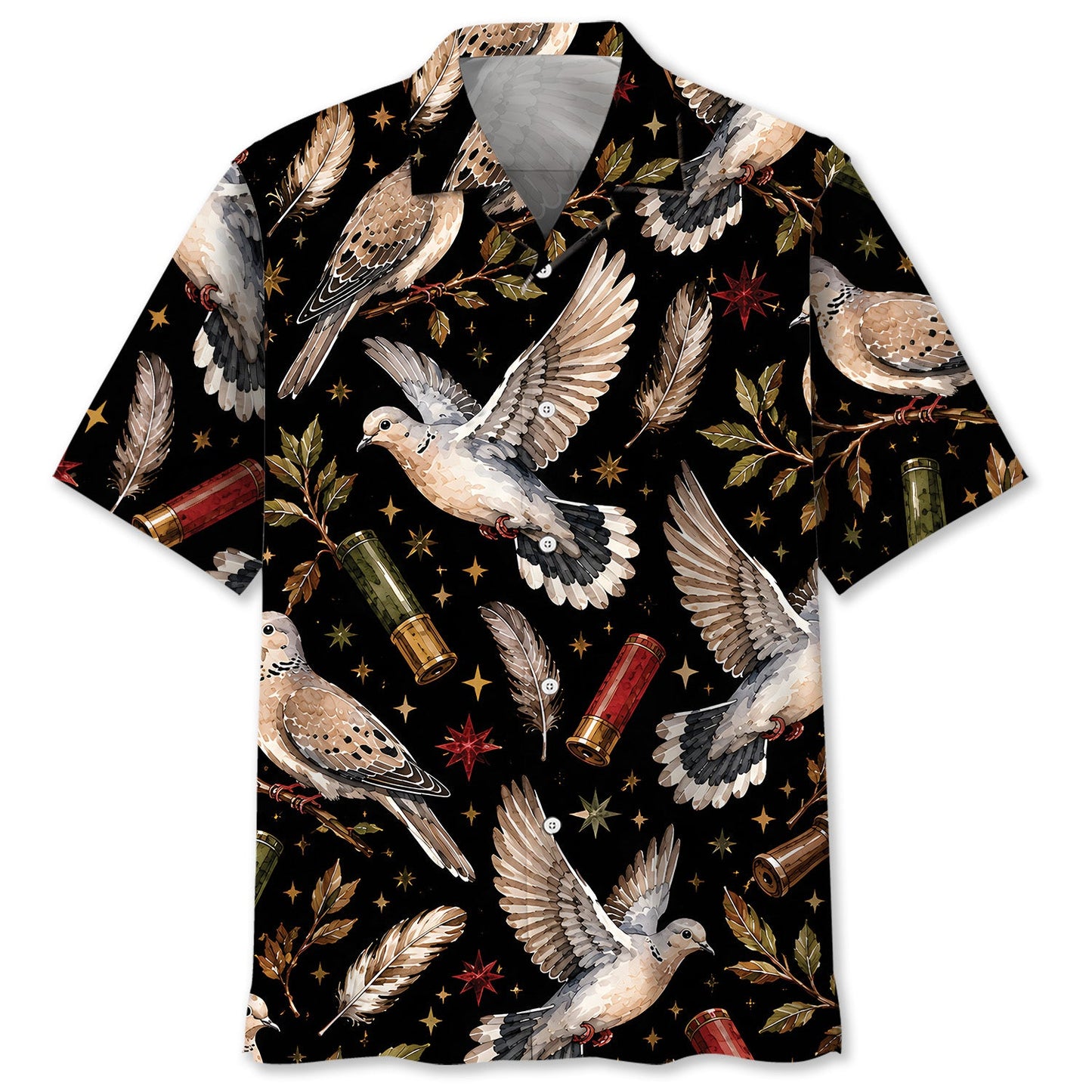 Dove Hunting Retro Black Hawaiian Shirt