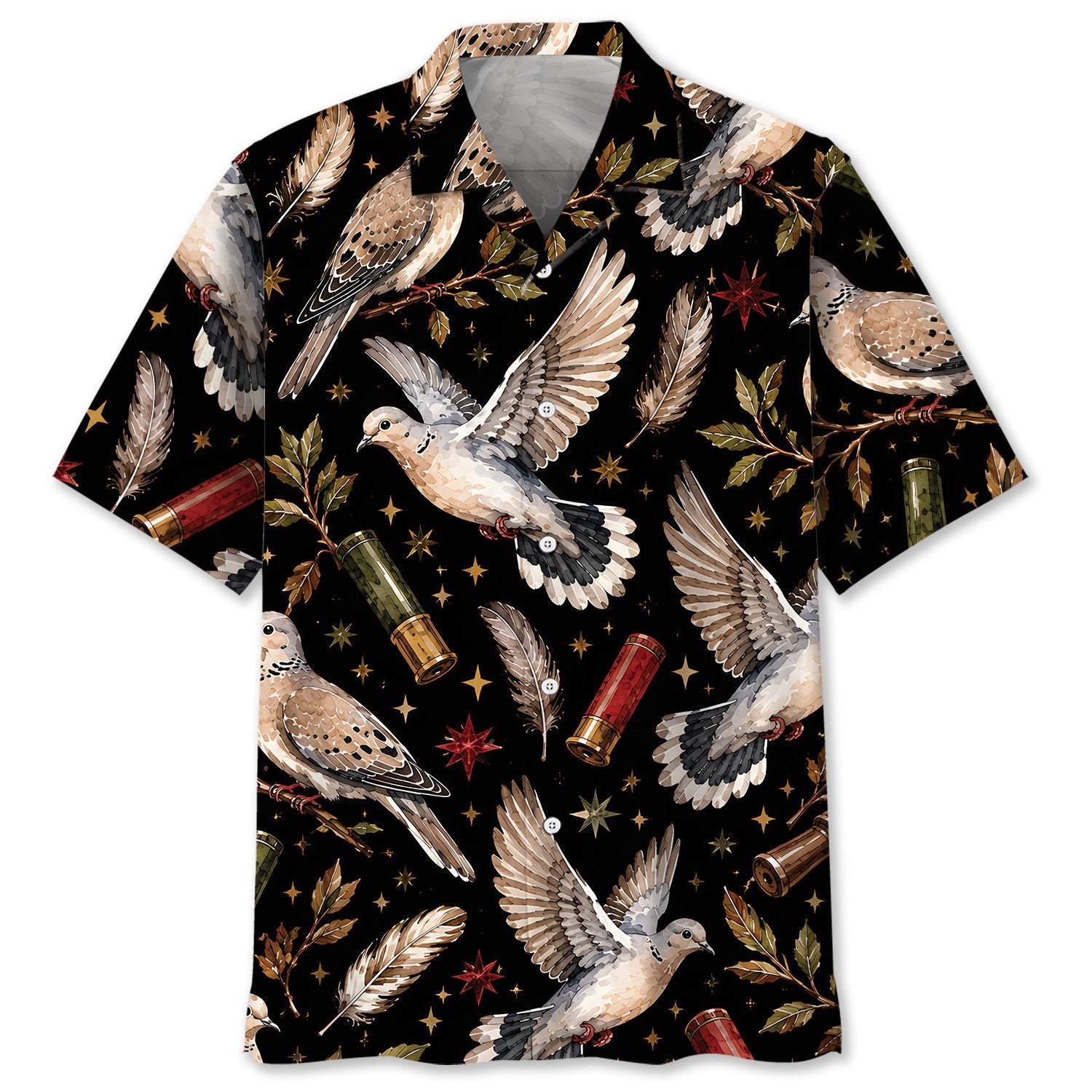 Dove Hunting Retro Black Hawaiian Shirt