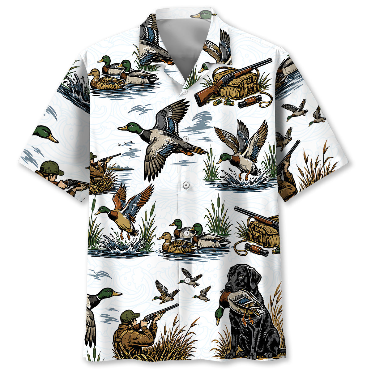 Duck Hunting Pattern Hawaiian Shirt