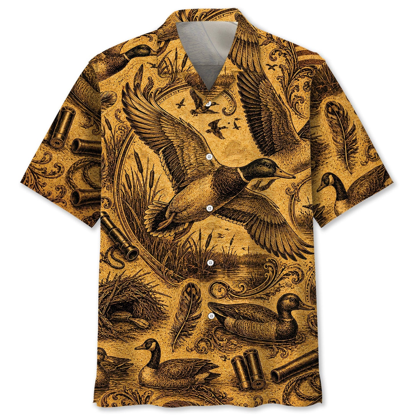 Duck Hunting Legend Vintage Art Hawaiian Shirt