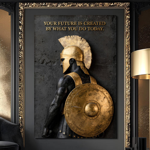 Spartan Warrior Motivational Future Quote Poster Wall Art Sign